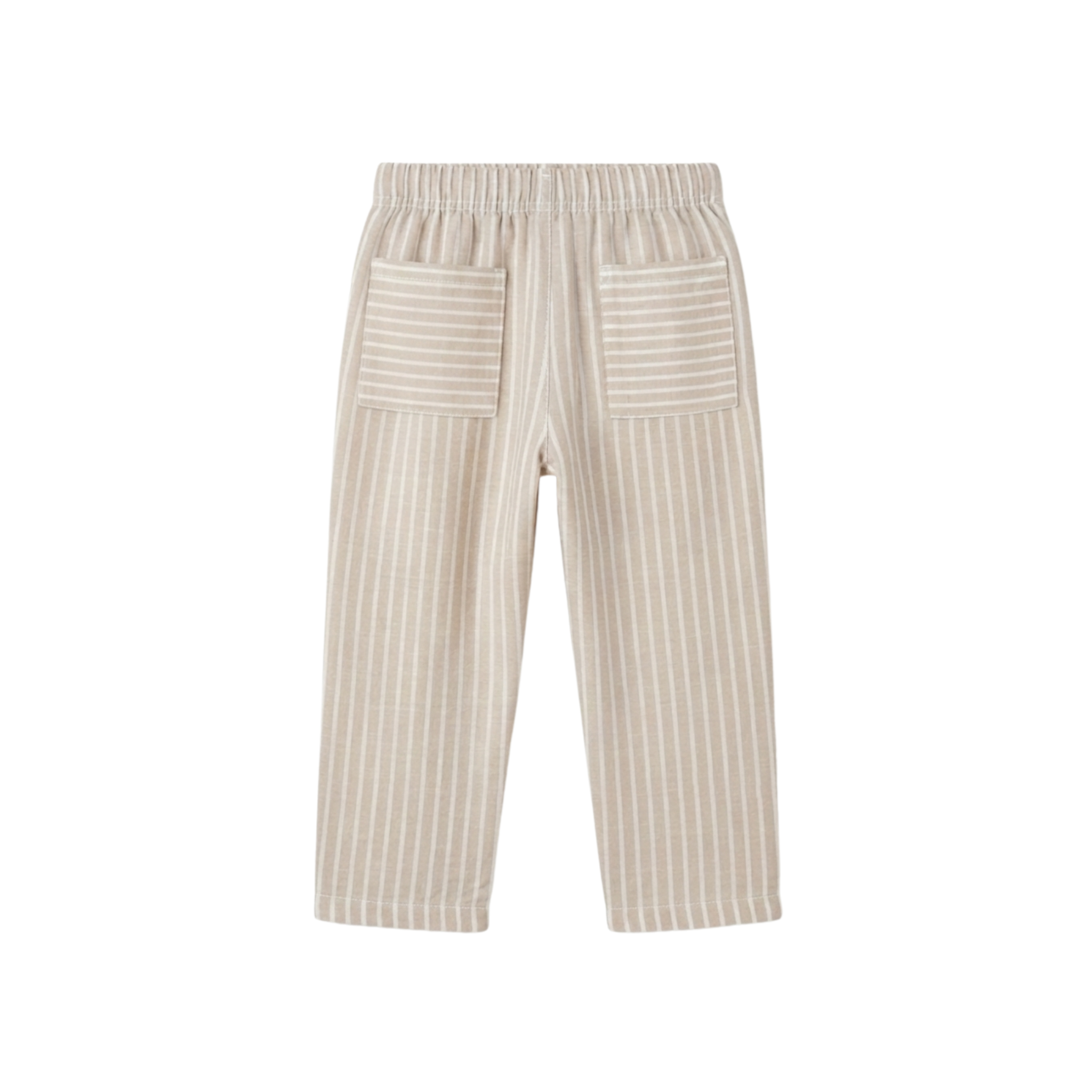 Striped Pants — Beige & White