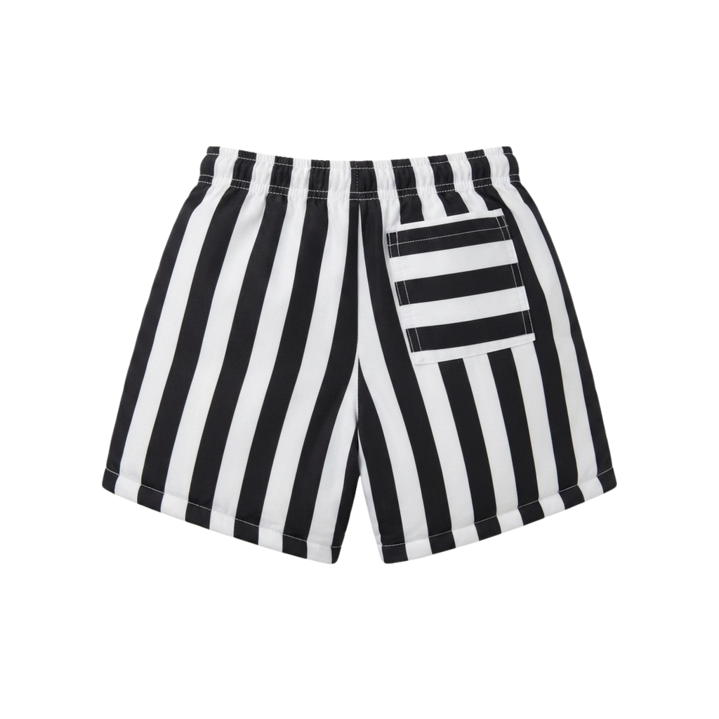 Striped Shorts — Black & White