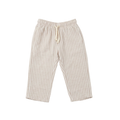 Striped Pants — Beige & White
