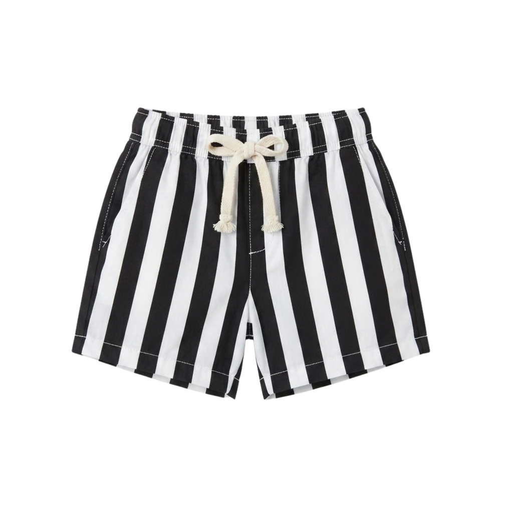 Striped Shorts — Black & White