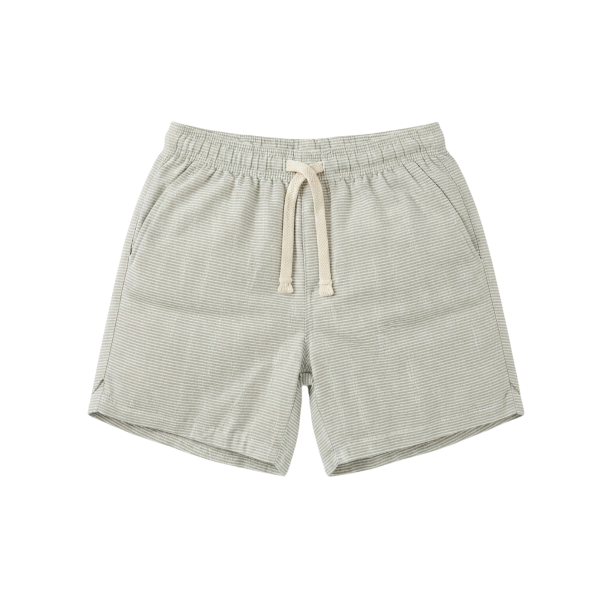 Striped Shorts — Green & White