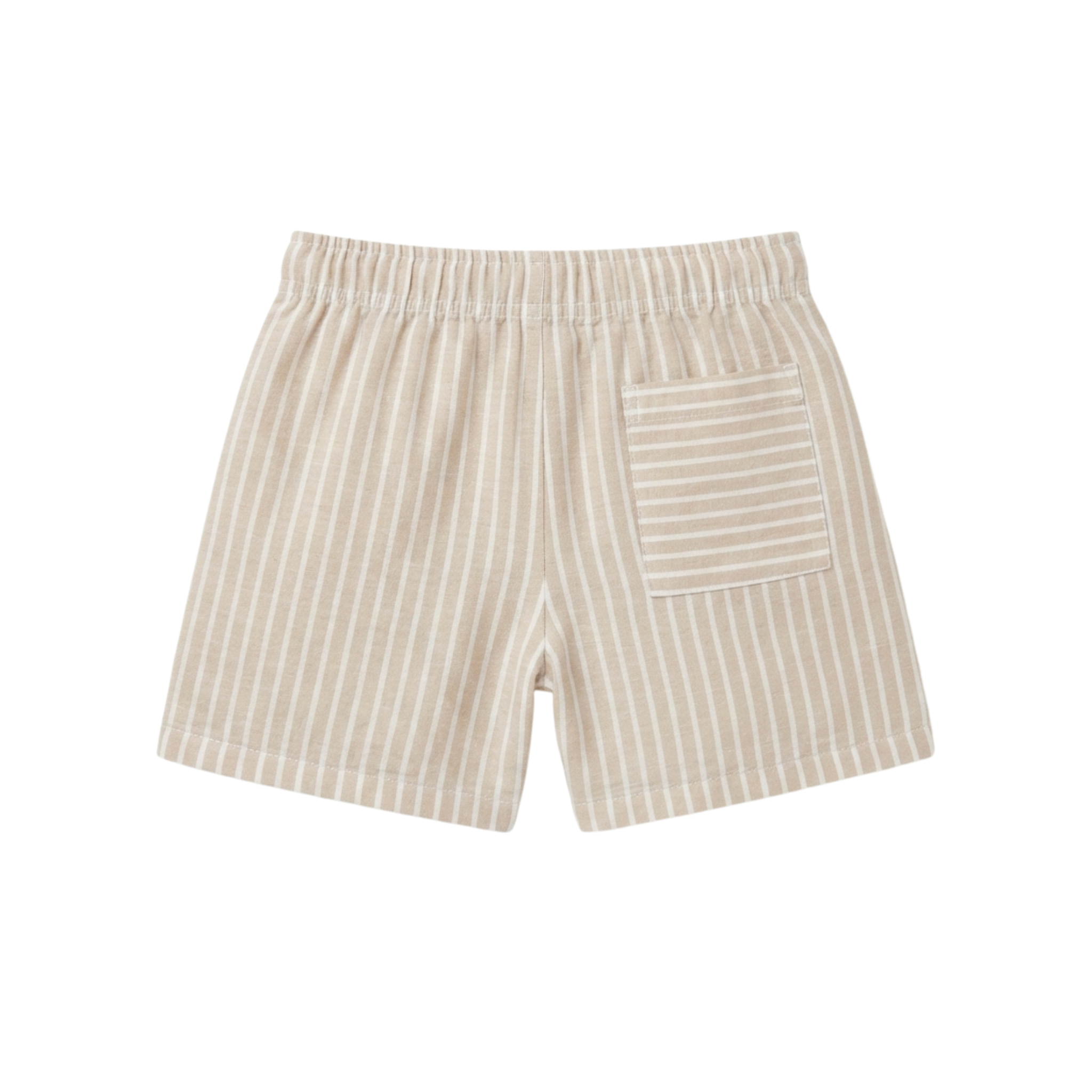 Striped Shorts — Beige & White