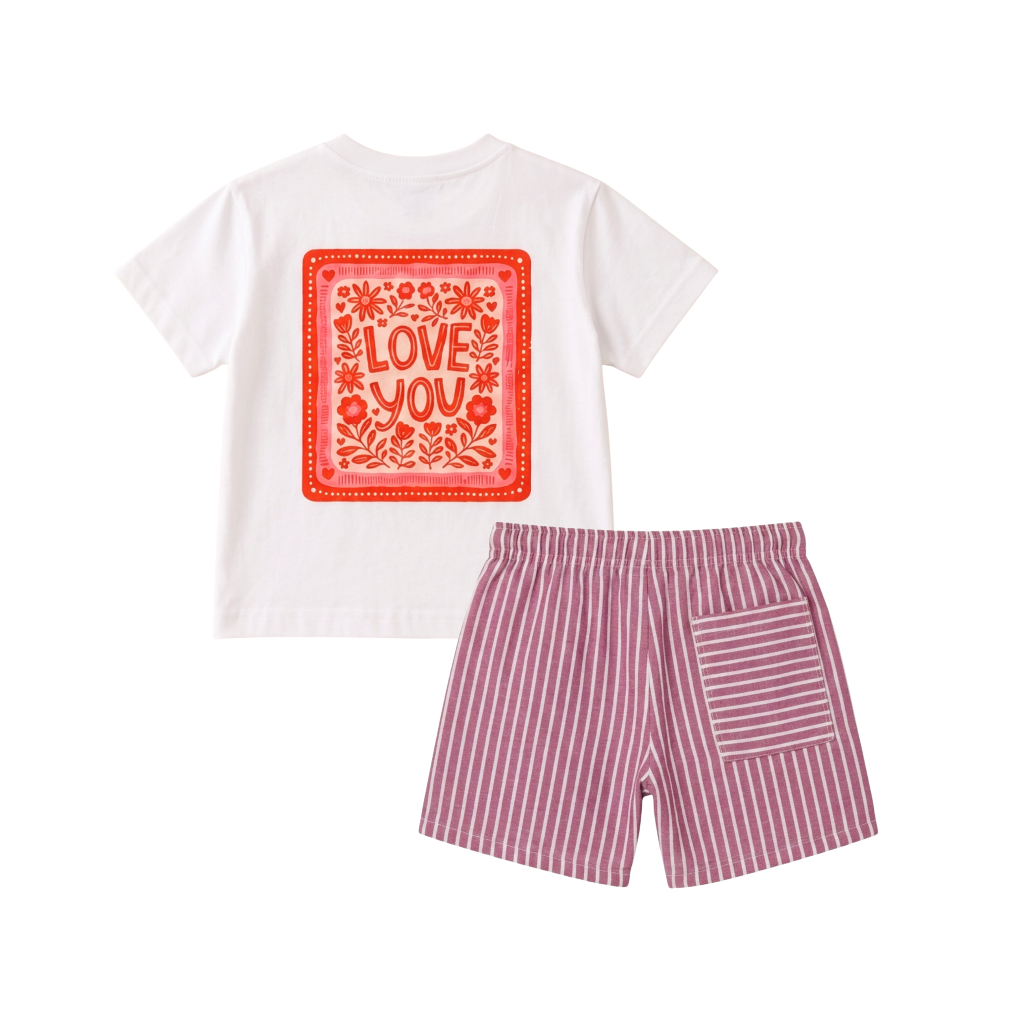 Hearts Tee & Shorts Set