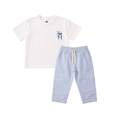 Blue Bow Tee & Pants Set